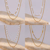 Stainless Steel Multilayer Geometric Snake Bone Chain Necklace Electroplated Waterproof Not Faded Unisex Jewelry