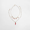 Stainless Steel Multipendant Necklace With Heart Strawberry Pepper Watermelon Dice Star Shapes Electroplated