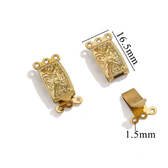 Stainless Steel Multistrand Snap Button Jewelry Accessories For Diy Handmade Bracelet And Necklace Connection Buckle Round Pattern Electroplated
