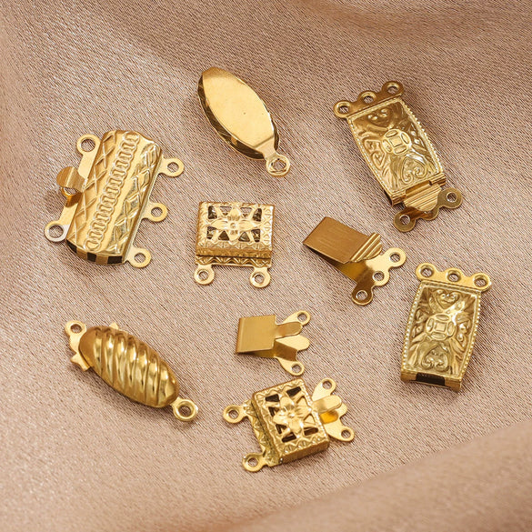 Stainless Steel Multistrand Snap Button Jewelry Accessories For Diy Handmade Bracelet And Necklace Connection Buckle Round Pattern Electroplated