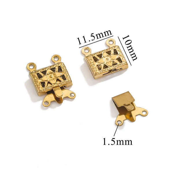 Stainless Steel Multistrand Snap Button Jewelry Accessories For Diy Handmade Bracelet And Necklace Connection Buckle Round Pattern Electroplated