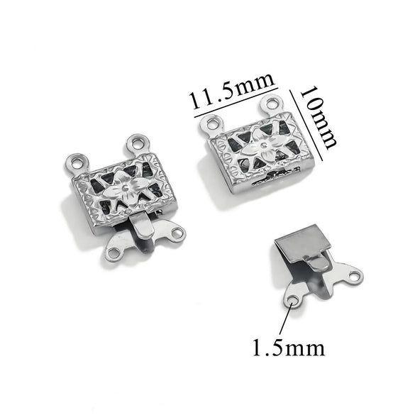 Stainless Steel Multistrand Snap Button Jewelry Accessories For Diy Handmade Bracelet And Necklace Connection Buckle Round Pattern Electroplated