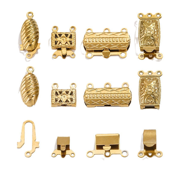 Stainless Steel Multistrand Snap Button Jewelry Accessories For Diy Handmade Bracelet And Necklace Connection Buckle Round Pattern Electroplated