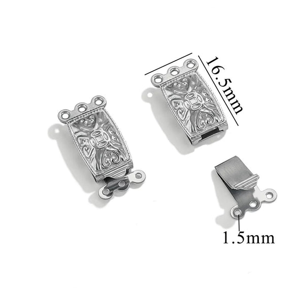 Stainless Steel Multistrand Snap Button Jewelry Accessories For Diy Handmade Bracelet And Necklace Connection Buckle Round Pattern Electroplated