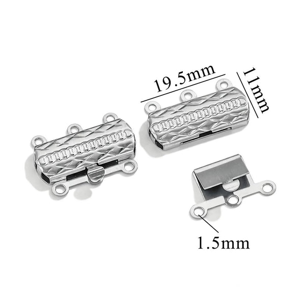 Stainless Steel Multistrand Snap Button Jewelry Accessories For Diy Handmade Bracelet And Necklace Connection Buckle Round Pattern Electroplated
