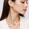 Stainless Steel Mushroom Geometric Colored Diamond Jewelry Set Necklace And Earrings