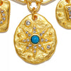 Stainless Steel Myth And Magic Pendant With Star And Drop Shape Electroplated In 18K Gold Color