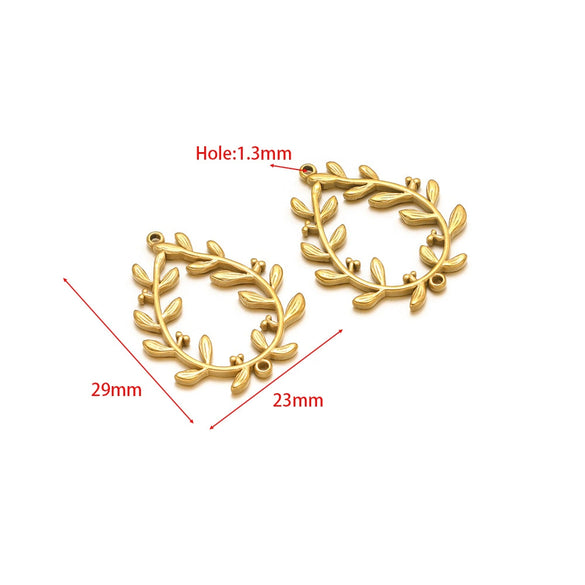 Stainless Steel Natural Geometric Flower Leaf Bow Knot Hollow Sun Jewelry Accessories For Diy Necklace Earrings Bracelet