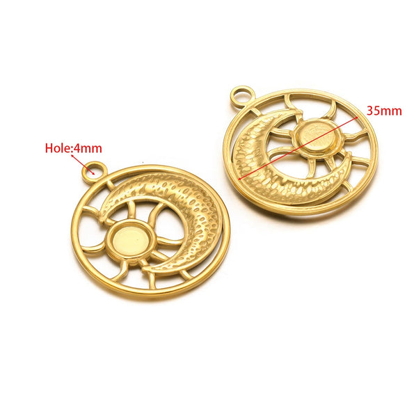 Stainless Steel Natural Geometric Flower Leaf Bow Knot Hollow Sun Jewelry Accessories For Diy Necklace Earrings Bracelet