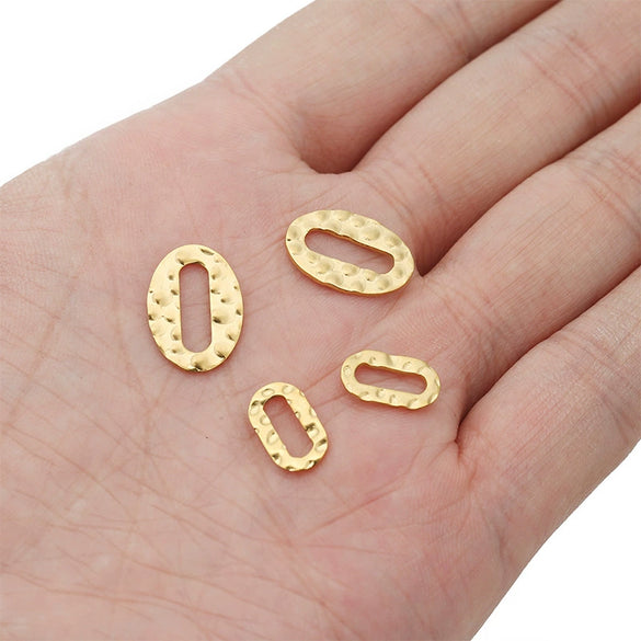 Stainless Steel Natural Geometric Relief Hollow Necklace Pendant And Earrings Accessories With Circle Pattern
