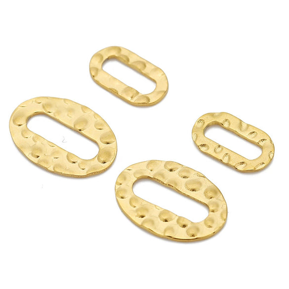 Stainless Steel Natural Geometric Relief Hollow Necklace Pendant And Earrings Accessories With Circle Pattern