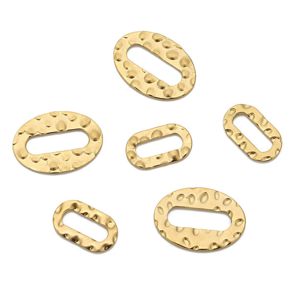 Stainless Steel Natural Geometric Relief Hollow Necklace Pendant And Earrings Accessories With Circle Pattern