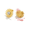 Stainless Steel Natural Geometric Tiger Eye Stone Stud Earrings Electroplated Diy Jewelry Accessories Unisex
