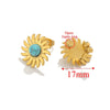 Stainless Steel Natural Geometric Tiger Eye Stone Stud Earrings Electroplated Diy Jewelry Accessories Unisex