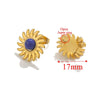 Stainless Steel Natural Geometric Tiger Eye Stone Stud Earrings Electroplated Diy Jewelry Accessories Unisex