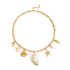 Stainless Steel Natural Shell Conch Earrings And Necklace Electroplating Style
