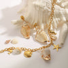 Stainless Steel Natural Shell Geometric Earrings With Electroplating And High Design Sense