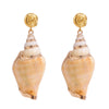 Stainless Steel Natural Shell Geometric Earrings With Electroplating And High Design Sense