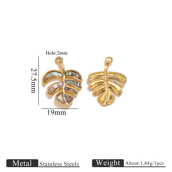 Stainless Steel Natural Shellfish Turtle Starfish Conch Jewelry Diy Pendant Accessories With Electroplating And Totem Pattern