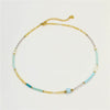 Stainless Steel Natural Stone Crystal Beaded Light Luxury Highend Clavicle Chain Necklace Jewelry Electroplating Fashion Style