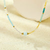 Stainless Steel Natural Stone Crystal Beaded Light Luxury Highend Clavicle Chain Necklace Jewelry Electroplating Fashion Style