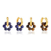 Stainless Steel Natural Stone Flower Earrings Geometric Plated Stud Earrings For Women