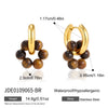Stainless Steel Natural Stone Flower Earrings Geometric Plated Stud Earrings For Women