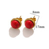 Stainless Steel Natural Stone Geometric Stud Earrings Electroplated Unisex