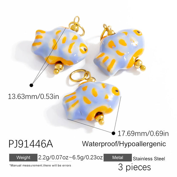 Stainless Steel Natural Stone Handmade Diy Jewelry Pendant And Earrings Accessories With Electroplating Fashion And Minimalist Style