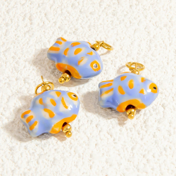 Stainless Steel Natural Stone Handmade Diy Jewelry Pendant And Earrings Accessories With Electroplating Fashion And Minimalist Style