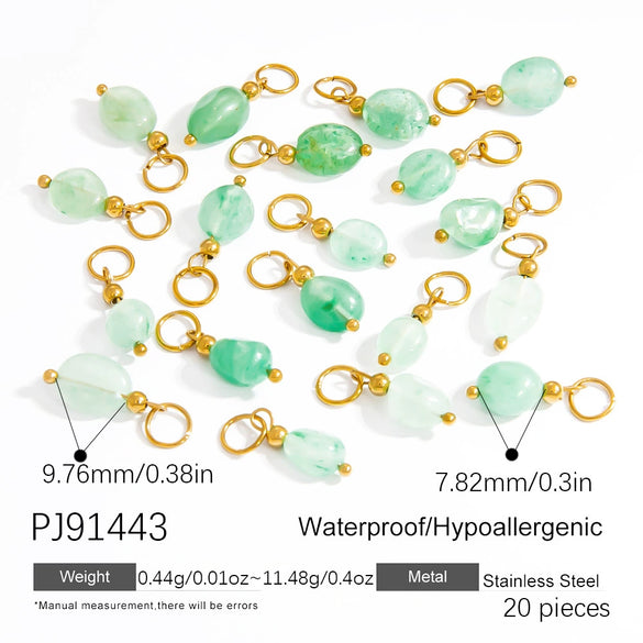 Stainless Steel Natural Stone Handmade Diy Jewelry Pendant And Earrings Accessories With Electroplating Fashion And Minimalist Style