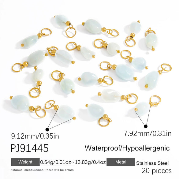 Stainless Steel Natural Stone Handmade Diy Jewelry Pendant And Earrings Accessories With Electroplating Fashion And Minimalist Style