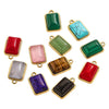 Stainless Steel Natural Stone Inlaid Handmade Niche Geometric Pendant For Necklace And Bracelet