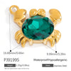 Stainless Steel Natural Stone Jewelry Accessories Heart Oval Pendant Electroplated 18K Gold Colorpreserving