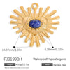 Stainless Steel Natural Stone Jewelry Accessories Heart Oval Pendant Electroplated 18K Gold Colorpreserving