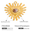 Stainless Steel Natural Stone Jewelry Accessories Heart Oval Pendant Electroplated 18K Gold Colorpreserving