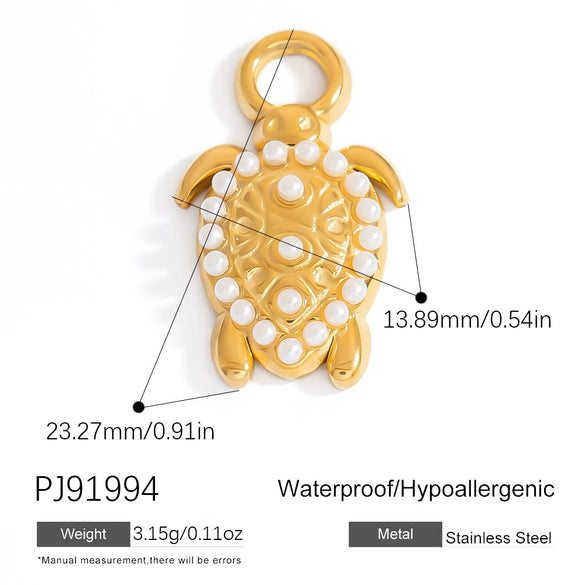 Stainless Steel Natural Stone Jewelry Accessories Heart Oval Pendant Electroplated 18K Gold Colorpreserving