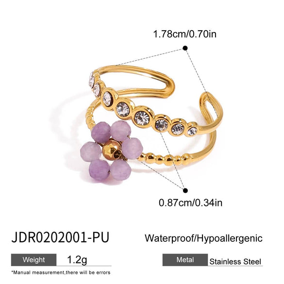 Stainless Steel Natural Stone Mitten Bracelet For Women Electroplated Light Luxury Hand Jewelry