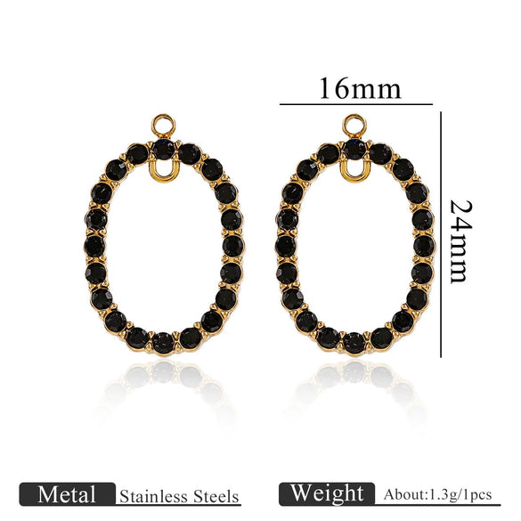 Stainless Steel Natural Stone Oil Drop Eight Eyes Pendant Necklace Jewelry Accessories