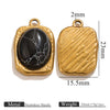 Stainless Steel Natural Stone Oil Drop Eight Eyes Pendant Necklace Jewelry Accessories