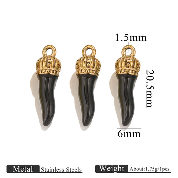 Stainless Steel Natural Stone Oil Drop Eight Eyes Pendant Necklace Jewelry Accessories