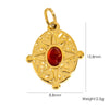 Stainless Steel Natural Stone Pendant Jewelry With Geometric Style Electroplated Pleated Oval And Star Shapes