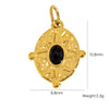 Stainless Steel Natural Stone Pendant Jewelry With Geometric Style Electroplated Pleated Oval And Star Shapes