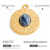 Stainless Steel Natural Stone Pendant Necklace Jewelry Accessories Elegant Minimalist Electroplated