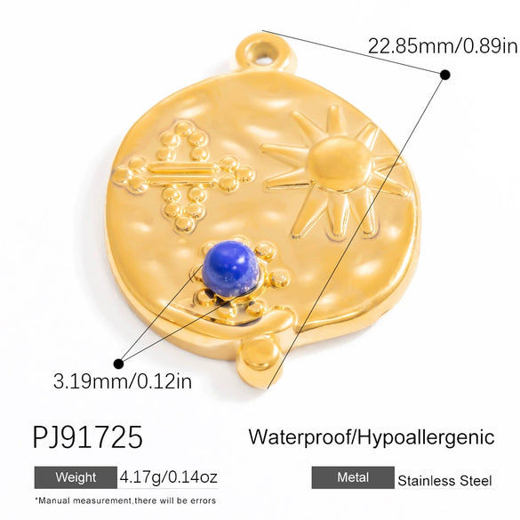 Stainless Steel Natural Stone Pendant Necklace Jewelry Accessories Elegant Minimalist Electroplated
