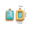 Stainless Steel Natural Stone Rectangular Pendant Electroplated Niche Fashion Diy