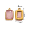 Stainless Steel Natural Stone Rectangular Pendant Electroplated Niche Fashion Diy