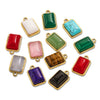 Stainless Steel Natural Stone Rectangular Pendant Electroplated Niche Fashion Diy