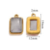 Stainless Steel Natural Stone Rectangular Pendant Electroplated Niche Fashion Diy