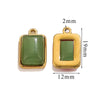 Stainless Steel Natural Stone Rectangular Pendant Electroplated Niche Fashion Diy